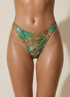 Jungle Fever-Emerald High Leg Bottom
